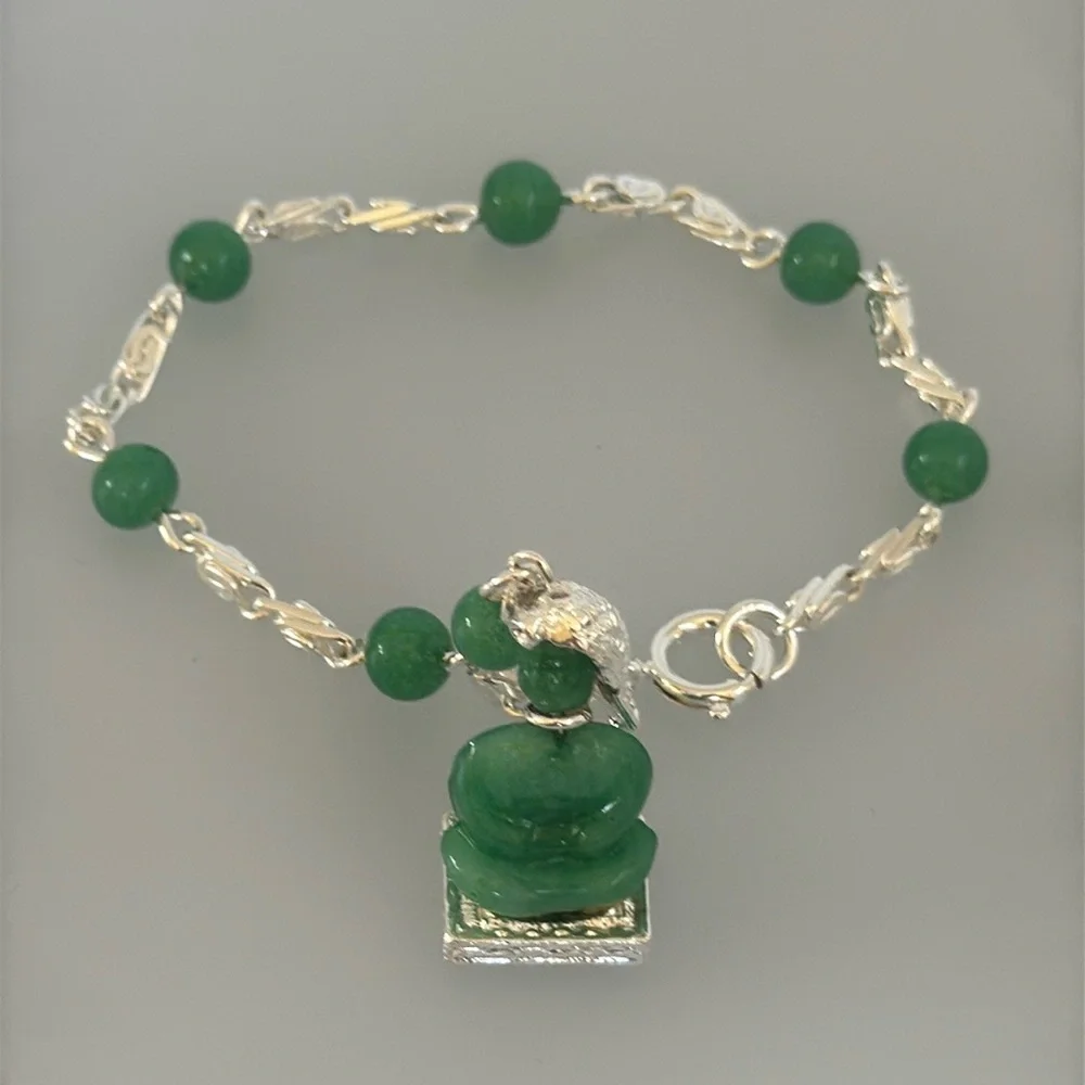 Elegant 925 silver bracelet aventurine stone